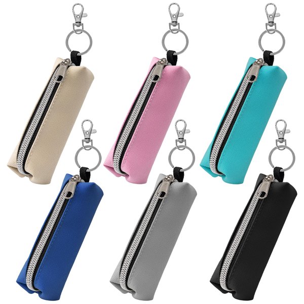 GOCOHHI Chapstick Holder 6 Pcs Lip Balm Sleeve Pouch Portable Lipstick Holder Bag Clip-on Makeup Travel Accessories Great Stuffers Gift for Women