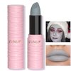 Yeweian Halloween Light Grey Matte Lipstick, Grey Lip Face Body Paint Stick, Cream Eye Black Stick for Baseball, Waterproof Long Lasting Lip Balm for Women, Goth Makeup Clown Makeup Sticks Sticks