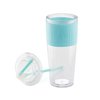 Copco Lock-n-Roll Double Wall Tritian Spill-Proof Tumbler with Soft Grip Sleeve and Patented Flip Up Straw, 20-Ounce, Teal