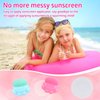 2pcs Sunscreen Applicator, Sunblock Buddy Brush with Protective Case Portable Sun Lotion Applicator Soft Bristle Foundation Sun Cream Brush Set with Brush Cleaning Pad for Kids Children Travel