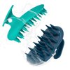 PHOVSUV 2pcs Shampoo Brush Hair Scalp Massager,100% Silicone Scalp Scrubber,Scalp Exfoliator for Stress Relax Hair Growth(Dark Blue+Green)
