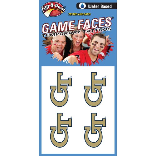 NCAA Georgia Tech Yellow Jackets Wordmark Temporary Tattoos
