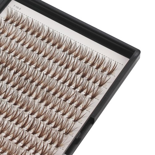 Dedila Grafting 20Roots Brown Color Makeup Cluster Eyelashes Thickness 0.07mm D Curl Individula False Eyelashes Dramatic 3D Volume Eye Lashes Extensions 10-20mm to Choose (12mm)