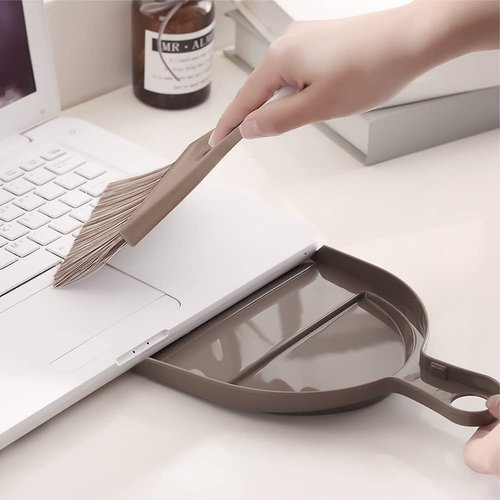Small Broom and Dustpan Set Mini Dustpan and Brush, Hand Broom and Dustpan Set, Mini Broom and Dustpan Set for Home/Camping/Pets/Dorm (2pcs)