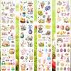 VIWIEU Glitter Easter Bunny Temporary Tattoos for Kids Easter Eggs Flower Decoration Stickers Happy Easter Basket Stuffers 12 Sheets, Children Rabbit Birthday Party Favors Class Rewards