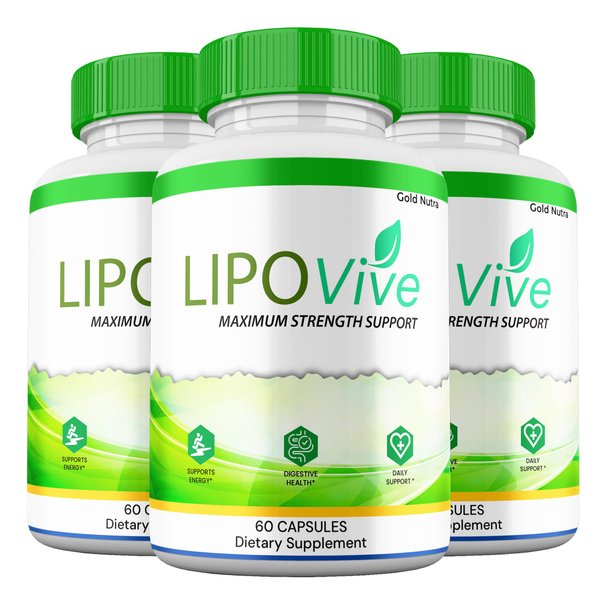 LipoVive Capsules, Maximum Strength Advanced Formula, Lipo Vive Pills Premium Supplement, All Natural Ingredients (3 Pack)
