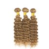 27 Deep Wave Bundles Human Hair Color 27 Bundles Human Hair 24 26 28 Inch Unprocessed Brazilian Virgin Hair 8A Grade Blonde Deep Wave Bundles Double Weft Weave Extensions Hair