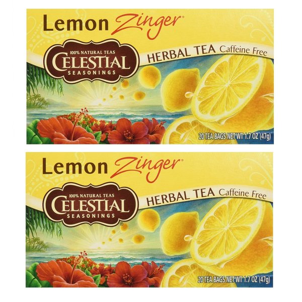 Celestial Seasonings Herbal Tea, Lemon Zinger, 20 Count (Pack of 2)