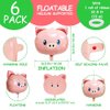 Deermon Big Pink Piggy Head Balloons, 6 Pack Pig Shaped Woodland Cartoon Animal Balloons For Jungle Farm Zoo Safari Theme Backdrop Kids Birthday Baby Shower Party Decorations Supplies