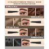 Eyebrow Pencil-2Pcs Dark Brown Retractable Eye Brow Pencil with Brow Brush,Long-Lasting Waterproof Eyebrow Tint Pen,Eyebrow Pencil for Fill & Sculpt Brow,Create Natural Eye Brow Makeup for Women-02