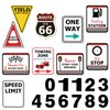 Checkered Racing Party Decorations - 10PCS Funny Race Car Signs for Boys Paper Road Route Traffic Directions Cutout Signs Party Supplies