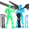 BOZOBO Luminous T13 Action Figure Set, 2PCS Titan 13 Robot Action Figure 3D Printed T13 Action Figure Articulated, Lucky 13 Gift for Collectors Desktop Decorations, Grow in The Dark Blue & Green