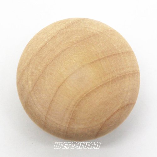 WEICHUAN 30PCS Round Wood Knobs Unfinished Wood Cabinet Furniture Drawer Knobs Pulls Handles (Diameter: 1-3/8 Inches Height: 1 Inch)