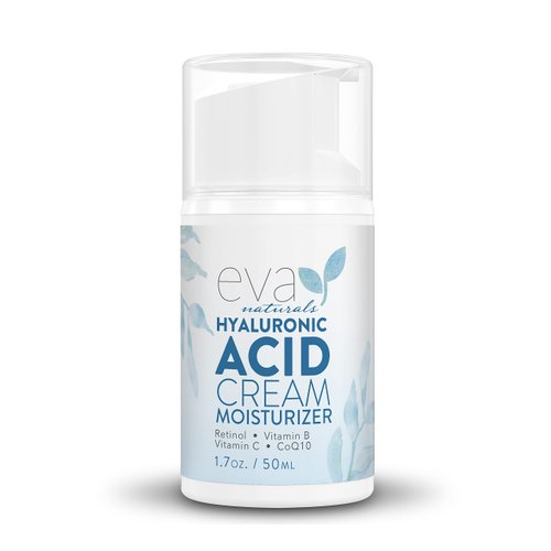 Eva Naturals Hydrating Face Cream with Hyaluronic Acid - Anti-Aging, Wrinkle Face Moisturizer for Women and Men, With Aloe Vera & Retinol For Face - Firming Day & Night Cream (1.7 Fl Oz)