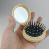 GXXMEI 9PCS Folding Travel Mirror Hair Brushes Round Mirror Pocket Hair Brush Portable Mini Colourful Pop Up Hair Brushes Wet and Dry Hair for Women Girls Kids Hair Brush