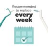 GUM Proxabrush Go-Betweens Refills - Moderate - Compatible with GUM Permanent Handle - Reusable Interdental Brushes - Soft Bristled Dental Picks, 8ct