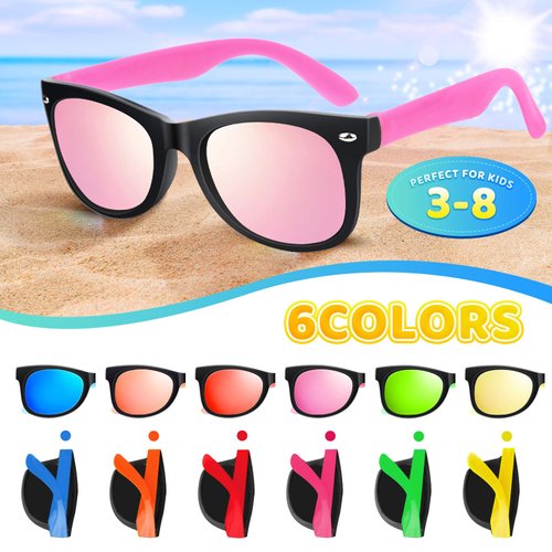 Kids Sunglasses Bulk Party Favors for Kids 4-8-12 24 Pack 80s Style Neon Sunglasses with UV400 Protection Goodie Bag Stuffers Pool Party Favors Decorations end of Year Student Gifts for Boys and Girls