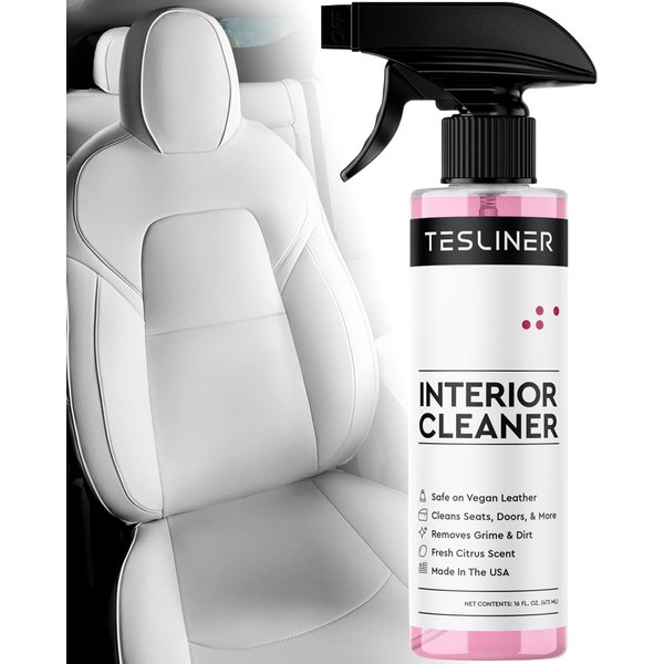 Tesla White Seat Cleaner for Stains, Blue Dye - Interior Tesla Cleaning Products for Vegan Leather - Seats, Dash, Console, Doors, Mats | Tesla Model 3 Y S X Car Accessories for 2023 & 2024