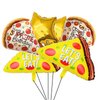 6PCS Pizza Foil Balloons Pizza Mylar Foil Balloon for Pizzaria Themed Birthday Decorations Supplies