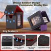 Komick MTG Commander Deck Box Emblem Embossed Logo with WIndow Display, PU Leather Card Storage Case Holds 100+ Double-Sleeved Cards, Magnetic Closure, Fits TCG, CCG, Magic Cards (Blue Skarn)