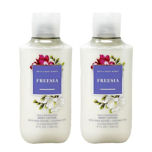 GENERIC Bath and Body Work FREESIA Daily Nourishing Body Lotion 2 Piece Bundle - 8 fl oz / 236 mL each