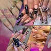 10 Sheets Black White Nail Art Stickers Snake Nail Decals Star Moon Star Rose Leaf Flame Nail Art Supplies Butterfly Acrylic Nail Supplies 3D Goth Snake Nail Design Stickers DIY Nail Decor