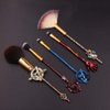 5Pcs Classical Movie Makeup Brushes - Professional Cosmetic Brushes Foundation Blending Blush Eye Shadows Face Powder Fan Brushes Kit for Fans