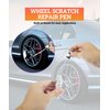 Zlirfy Car Touch Up Fill Paint Pen,Car Wheel Scratch Fix Rim Touch Up Paint Rim Scratch Repair Pen,Two-In-One Wheel Repair Paint,Car Wheel Scratch Remove,Used for Fix Rim Scratches,Surface Damage (Silver)
