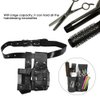 Hair Care Styling Tools Waist Bag, Professional Salon PU Leather Hairdressing Pouch Holster Barber Scissor Comb Holder Case with Removable Waist Belt (Black)