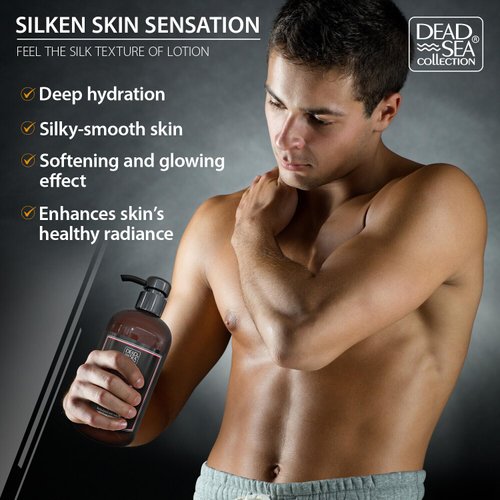 Dead Sea Collection Top 10 Men's Body Lotion - Maximum Hydration Nourishing Moisturizing Lotion for Men - 16.9 Fl Oz Bottle