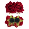 Topbuti 2 Pack Rose Flower Hair Clip Comb Wedding Floral Clips Hairpin Mexican Hair Accessories for Woman Girl Halloween Valentines Mother's Day Flamenco Dancer (Red)
