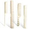 Barber Comb 4Type Aluminum Metal Combs for Cutting Comb Hair Hairdressing Tail Comb (Golden)