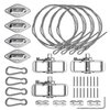 E&K Sun Shade Sail Hardware Kit with Tension Cable Winch Pad Eyes Hooks for Rectangle Sun Shade Sails Installation