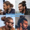 79STYLE 100pcs Mens Hair Ties for Man Buns No Crease Black Hair Tie For Men Long Hair Knotted Hair Ties For Guy's No Tangle Elastic Ribbon Stain Fabric Hair Ties For Mens Thin Thick Hiar (100pcs--Black )