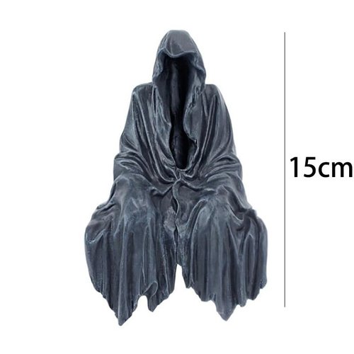 Peibang 5.9 Inch Mysterious Black Robe Statue -Spooky Decorations with Resin Figurine