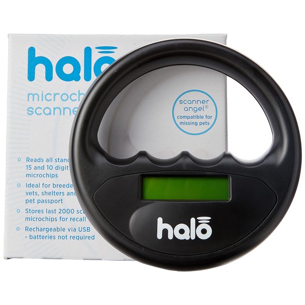 Pet Technology Store Halo Microchip Scanner Black,135mm Durchmesser X 33mm