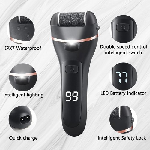 LAVAED Electric Callus Remover for Feet 19 in 1 Foot Grinder for Dead Skin Foot Scrubber Electric Foot File Callus Remover Rechargeable Pedicure Kit Professional for Cracked Heels Dead Skin