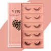 VYRILA Wispy Lashes 0.05mm PBT Fiber Natural Lashes, 0.2mm Superfine Band Cat Eye False Eyelashes, 5 Pairs Fluffy Strip Lashes Mink Lashes (Aura-5 Pairs In 1 Pack)