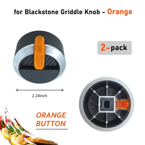 Gas Griddle Orange Knob Replacement for Blackstone Griddle 17" 22" 28" 36" Griddle, for Blackstone Flat Top Grill replacement walmart knobs,2-Pack