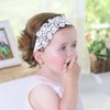 Bethynas Baby Girls Soft Lace Headband Embroidery Flower Cotton Toddler Hairband Baptism Infant Elastic Headband Birthday Party Hair Accessory for Newborn Baby (C)