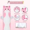 Sausudols Long Cat Plush Body Pillow, Cute Cat Plush Toy Pillows with Wings, Stuffed Animals Kitten Soft Plushies Gifts for Kids Girls Girlfriend(Pink, 19.6in/50cm)