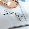 LifeArt Blue Light Blocking Glasses, Computer Reading Glasses, Anti Blue Rays, Reduce Eyestrain, Rimless Frame Tinted Lens with diamond, Stylish for Men and Wowen (+1.50 Magnification)