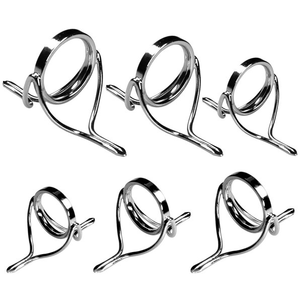 QualyQualy Spinning Fishing Rod Guides Repair Kit Integrated Stainless Steel Ring Baitcasting Fishing Pole Eyes Repair Kit Replacement Fishing Rod Guides 6Pcs