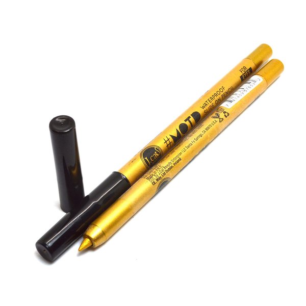 Jcat Beauty 2pcs x MOE112 Roman Gold MOTD Slide on Pencil Eyeliner Crayons Eye Liner + Free Zipper Bag