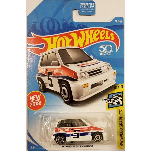 Hot Wheels 2018 50th Anniversary HW Speed Graphics Honda City Turbo II 68/365, White