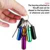 12 Pieces Portable Pill Case First Aid Pill Container Mini Pill Container Waterproof Aluminum Keychain Pill Case Keychain for Medications, Vitamins and Supplements (Colorful)