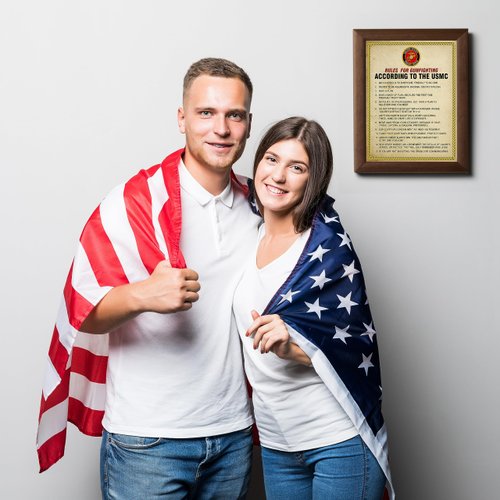 Rules For Gun Fighting According To USMC Wall Decor Print, Patriotic Wall Art Decor For Home Decor, Military Wall Decor, Veterans Office Decor, Classroom Decor, Unframed Distreeses Wall Print- 8x10”