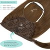 Ponytail Extension Human Hair Clip in Ponytail Hair Extensions Loxxy 100% Real Human Hair #4 18 Inch 80g Chocolate Brown Ponytail Hair Pieces for Women Silky Straight