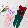 Gute 6 PCS Hair Bows for Women,Satin Big Hair Bow Clips,French Long Tail Hair Bows for Girls Hair Accessories for Birthday,Dress Up,Christmas(Black,White,Pink,Green,Navy,Wine Red)