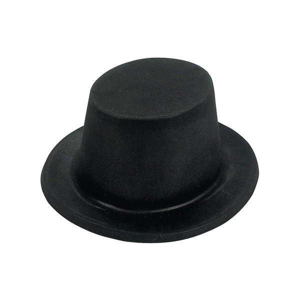 Fun Express Plastic Top Hats (set of 12) New Years and Costume Hat